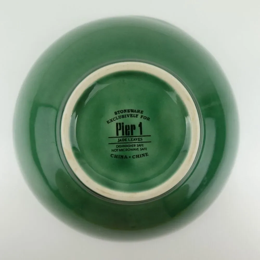 Pier 1 Stoneware Jade Leaves Bowl